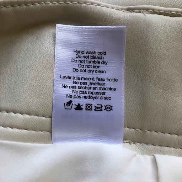 Veronica Beard Ecru Vegan Leather Atala Pants Tapered Leg Women's Size 2 NWT - Picture 10 of 16